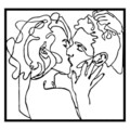 Decoratiune de perete, Kiss Me 1, metal, 64 x 60 cm, negru