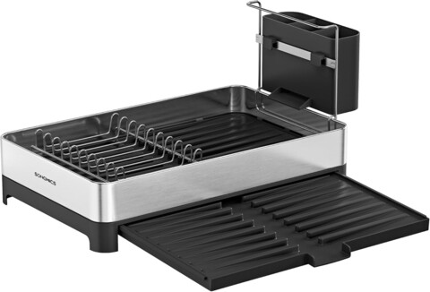 Scurgator pentru vase Songmics, 25-44x40x21.6 cm, 12 kg, inox/plastic, argintiu/negru