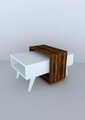 Masuta de cafea Raffline, 80x50x45 cm, PAL, alb/maro