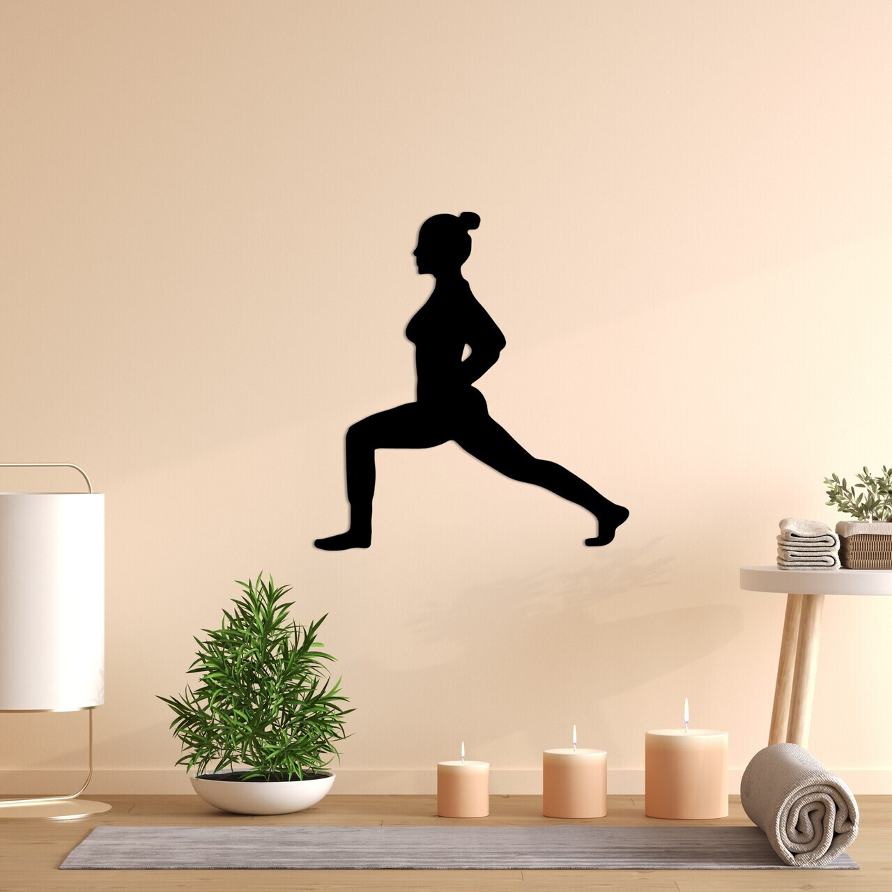 Decoratiune de perete, Yoga 4, Dimensiuni: 51 x 55 cm, Negru — imaginea 3
