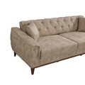 Set canapea extensibilă, Unique Design, 867UNQ1522, Lemn de carpen, Crem