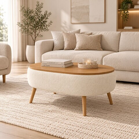 Masuta de cafea, Hanah Home, Luno, 90x45x60 cm, Bej