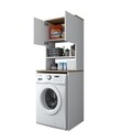 Dulap pentru masina de spalat, Wren, KD101 - 1950, 65 x 183.6 x 60 cm, pal melaminat, alb/nuc