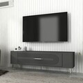 Comoda TV, Olivia, Retrol3, Antracit / Argintiu