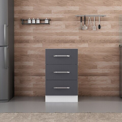Dulap pentru bucatarie, Hanah Home, Minar, 50x87x58 cm, Alb / Antracit