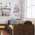 Decoratiune de perete, Cool Man 1, metal, 32 x 69 cm, negru