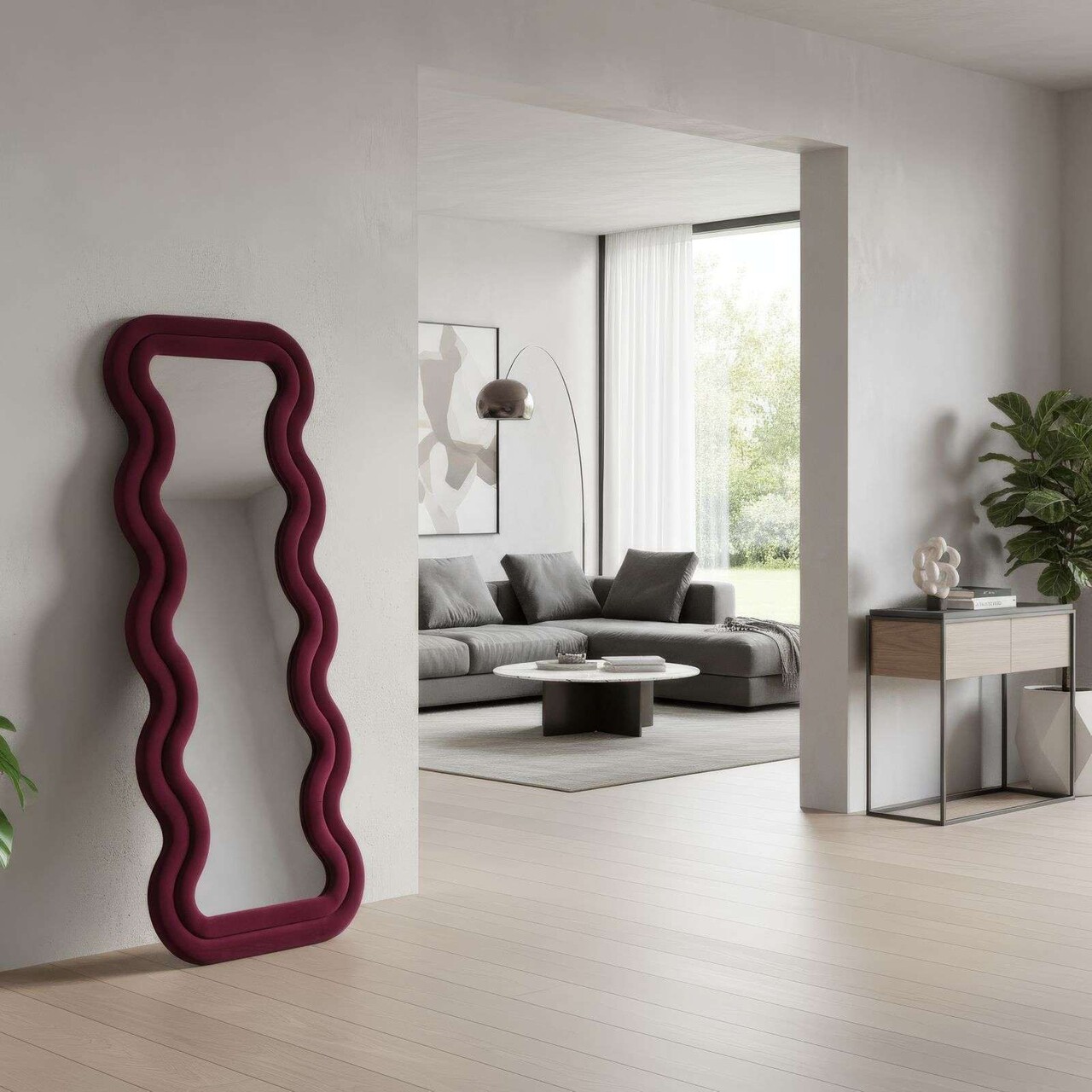 Oglinda Cheval Hanah Home Mundo 65x170 cm MDF  Rosu claret