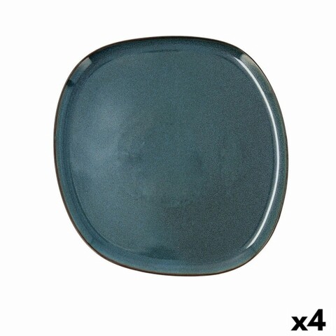 Set 4 farfurii, Bidasoa, Ikonic, 26.5 x 25.7 x 1.5 cm, ceramica, albastru Bidasoa
