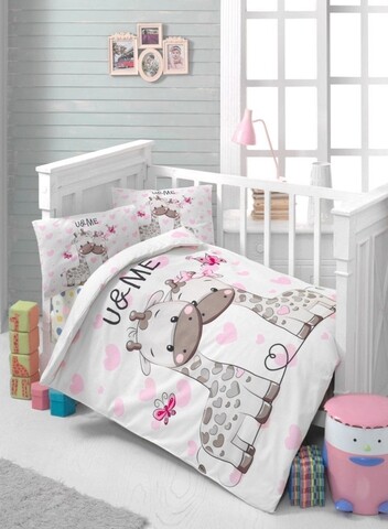 Lenjerie de pat pentru copii, Patik, Sweet, 4 piee, 100% bumbac ranforce, multicolor imagine noua 2022