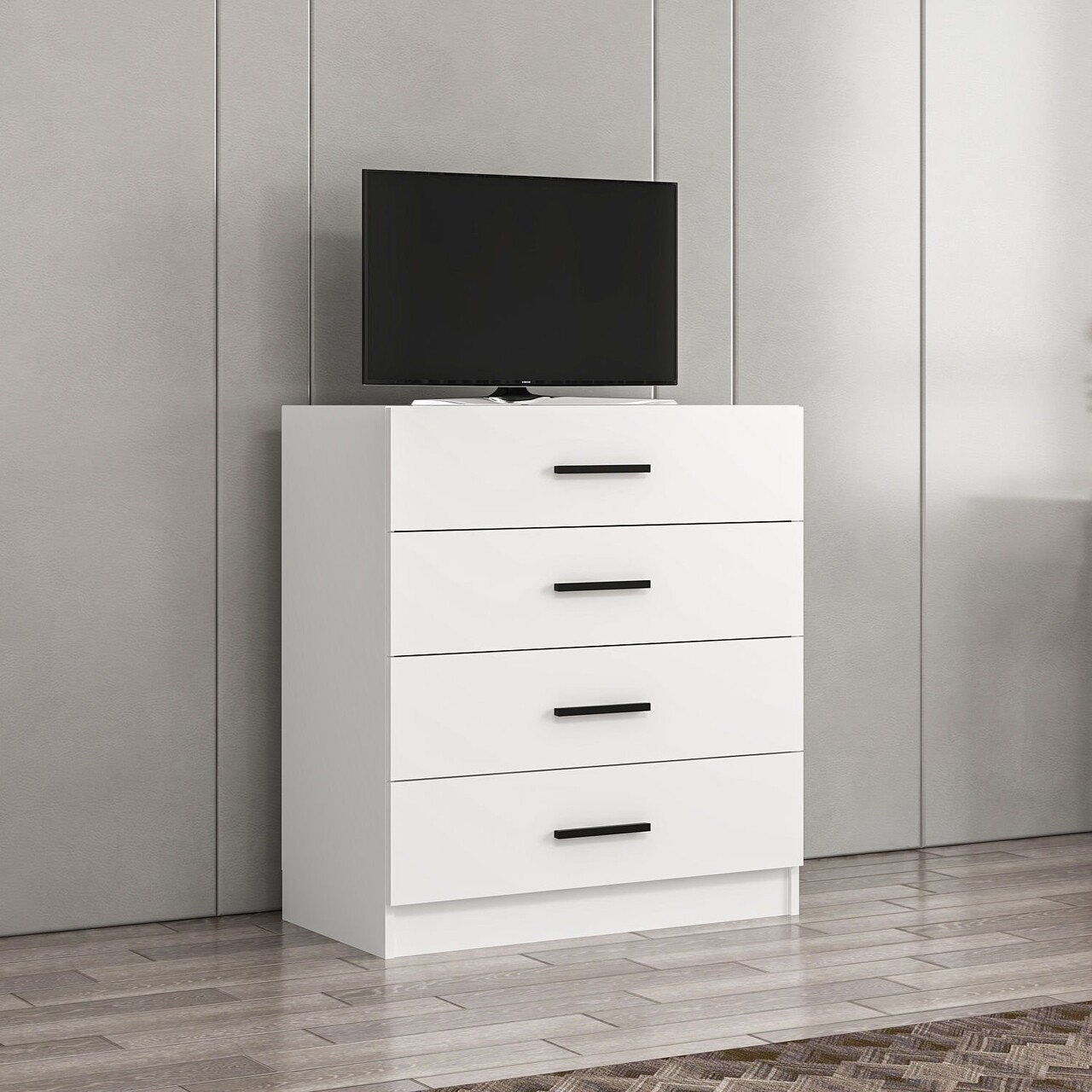 Dulap, Minerva, Kale TV, 90x100x47 cm, PAL, Alb - 1 | YEO