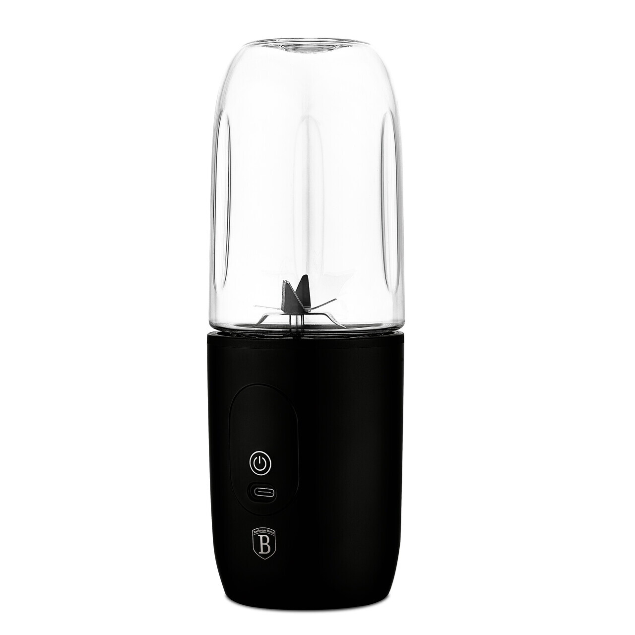 Blender cu USB Berlinger Haus, Matte Black, 120W-130W, inox/plastic, negru/transparent - imagine 3