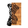 Decoratiune de perete, Paramparca, lemn/metal, 36 x 60 cm, negru/maro