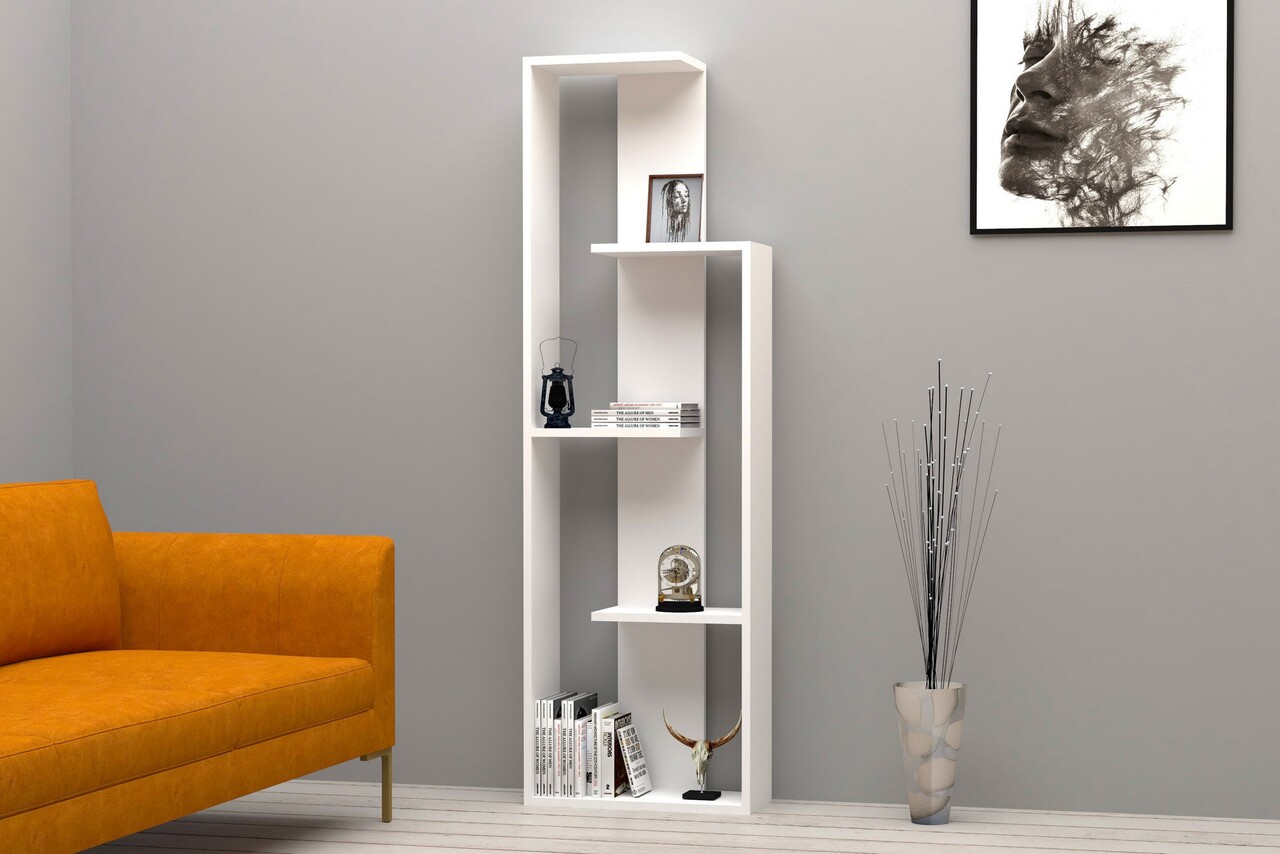 Biblioteca Wand, Puqa Design, 50x19.6x160 Cm, Alb