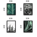 Set 4 tablouri decorative, Green & Cactus Set, PAL, Hartie, Multicolor