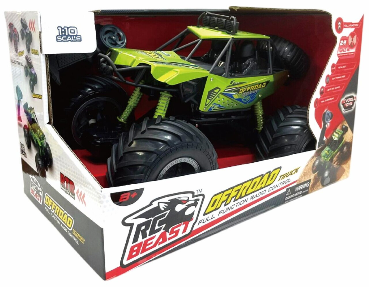 Masinuta cu telecomanda Big Foot, CEVODLE, 44 cm, ABS, verde - imagine 2