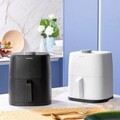 Friteuza cu aer fara ulei InnovaGoods, Fryinn Lite 2000, 25 x 25.5 x 21.5 cm, 2 L, 1200W, negru