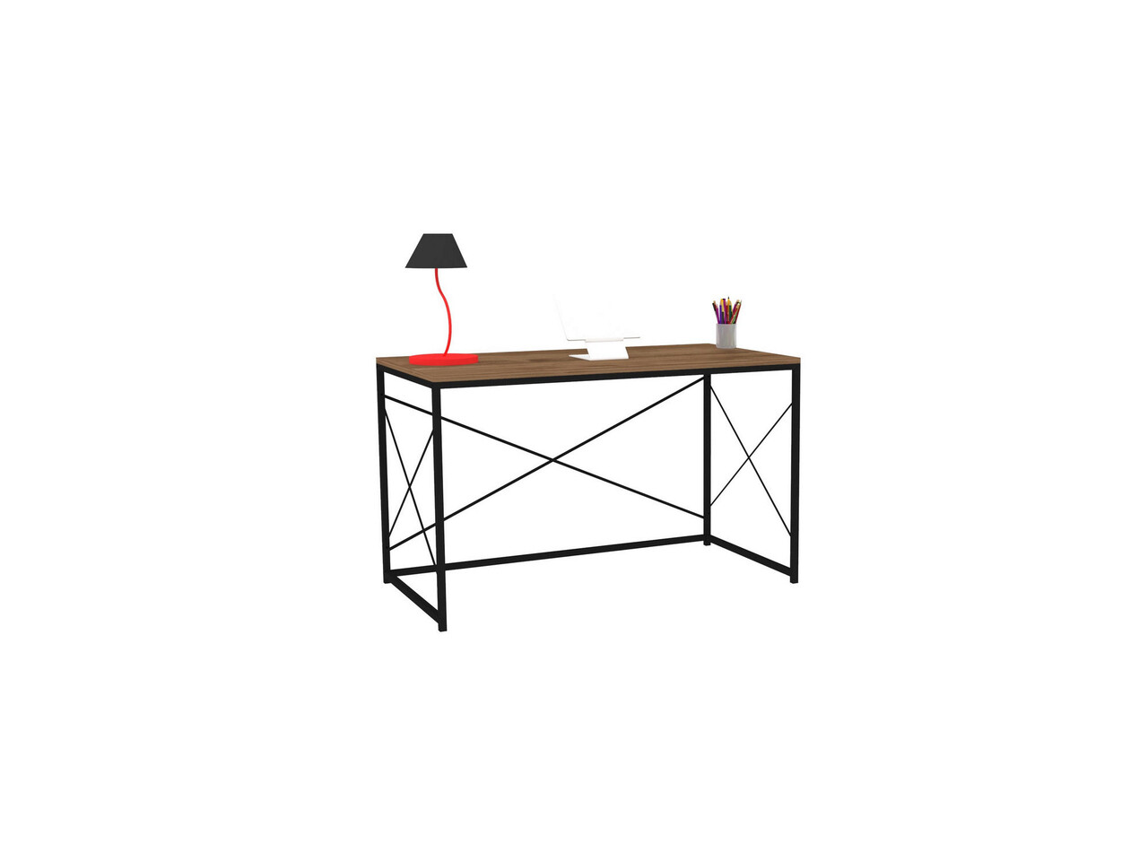 Birou, Puqa Design, Work, 121x72x60 cm, PAL, Nuc / Negru - 1 | YEO