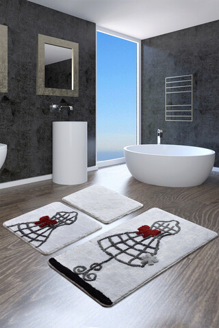 Set covoraș de baie (3 bucăți), chilai home, elbise, fibre acrilice, multicolor