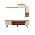 Comoda TV, Mod Design, Eleva, Stejar / Alb
