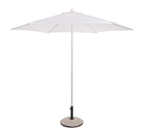 Umbrela pentru gradina/terasa Delfi, Bizzotto, Ø270 cm, stalp Ø38 mm, otel/poliester, alb