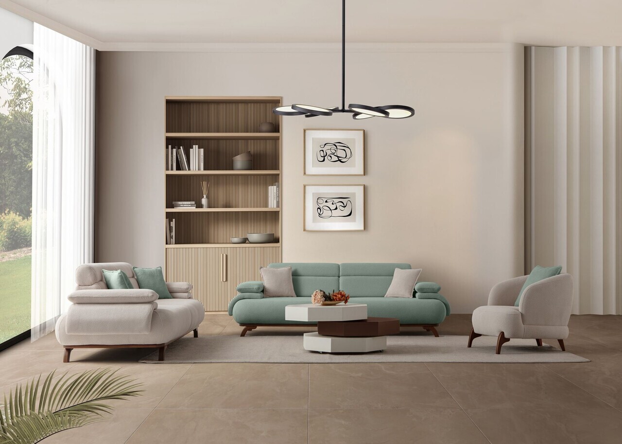 Canapea 3 locuri, Atelier del Sofa, 752EST1150, Lemn de carpen/PAL melaminat, Verde - view 7