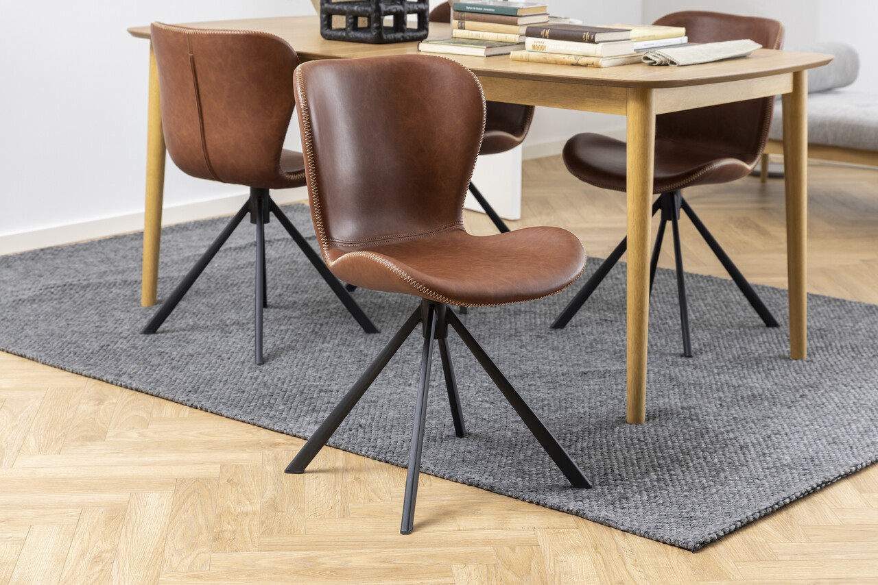 Scaun Batilda -A1, Actona, 46.5x53x81 cm, rotativ, piele ecologica/otel, brandy - view 6