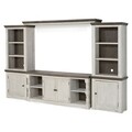 Mobilier living, Havalance, L.314 l.45 H.187, lemn de pin/pal, alb antichizat/grej