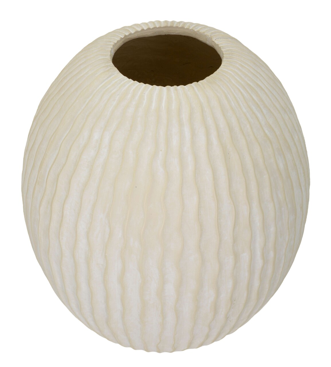 Vaza decorativa Icicle, Mauro Ferretti, 36.5x38 cm, oxid de magneziu, crem