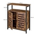 Bufet inferior cu 2 usi si raft, Vasagle, 70 x 30 x 80 cm, fier/PAL, maro rustic