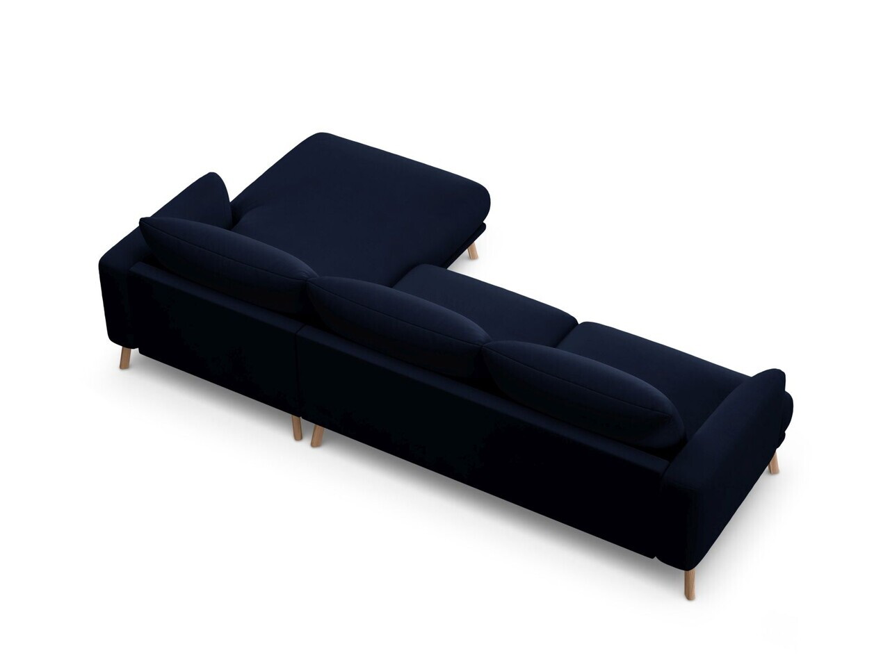 Coltar dreapta 4 locuri, Naomi, Micadoni Home, 285x170x75 cm, catifea, albastru regal — imaginea 3