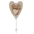 Cuier My Heart, Clayre & Eef, 1 agatatoare, 7x3x15 cm, lemn, maro