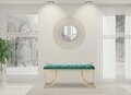 Bancheta  Glam Luxy, Mauro Ferretti, 103x43x47 cm, fier/catifea, verde/auriu