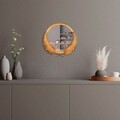 Oglinda decorativa, Palm Mirror M, Metal, Dimensiune: 48 x 45 cm, Bronz