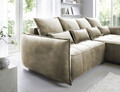 Coltar extensibil dreapta 4 locuri ELTAP, RT-20NU, Campo, 265x196x88 cm, lemn/poliester, maro deschis