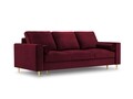Canapea extensibila, Mimosa, Mazzini Sofas, 3 locuri, cu lada de depozitare, 220x100x92 cm, catifea, rosu
