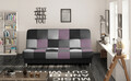 Canapea extensibila 3 locuri, ELTAP, Cayo, 192x90x90 cm, lemn/poliester, negru/roz
