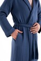 Halat de baie unisex, DC Home, Muslin, Bumbac , Albastru navy