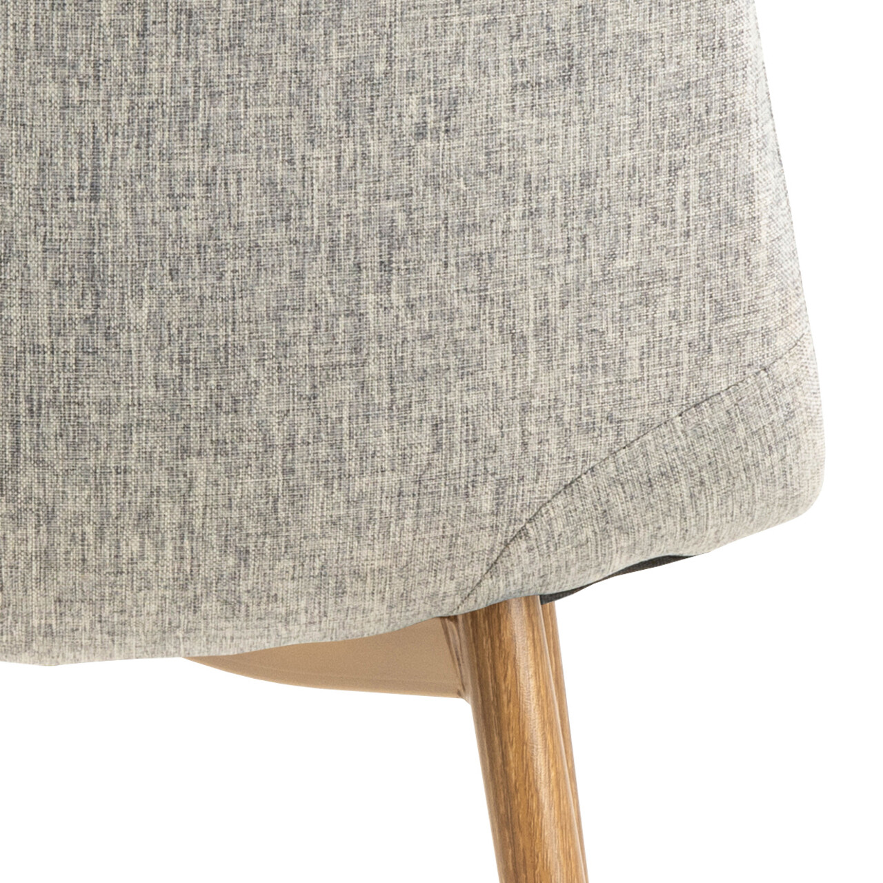 Scaun Celia, Actona, 44x54x86 cm, poliester/otel, gri deschis/natural