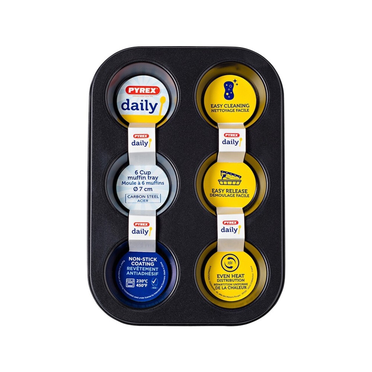 Forma pentru 6 briose, otel carbon, "Daily" - Pyrex - imagine 4