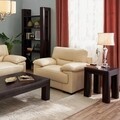 Masuta patrata de colt, Chic, L.50 l.50 H.60, mdf/pal/furnir de mesteacan, wenge