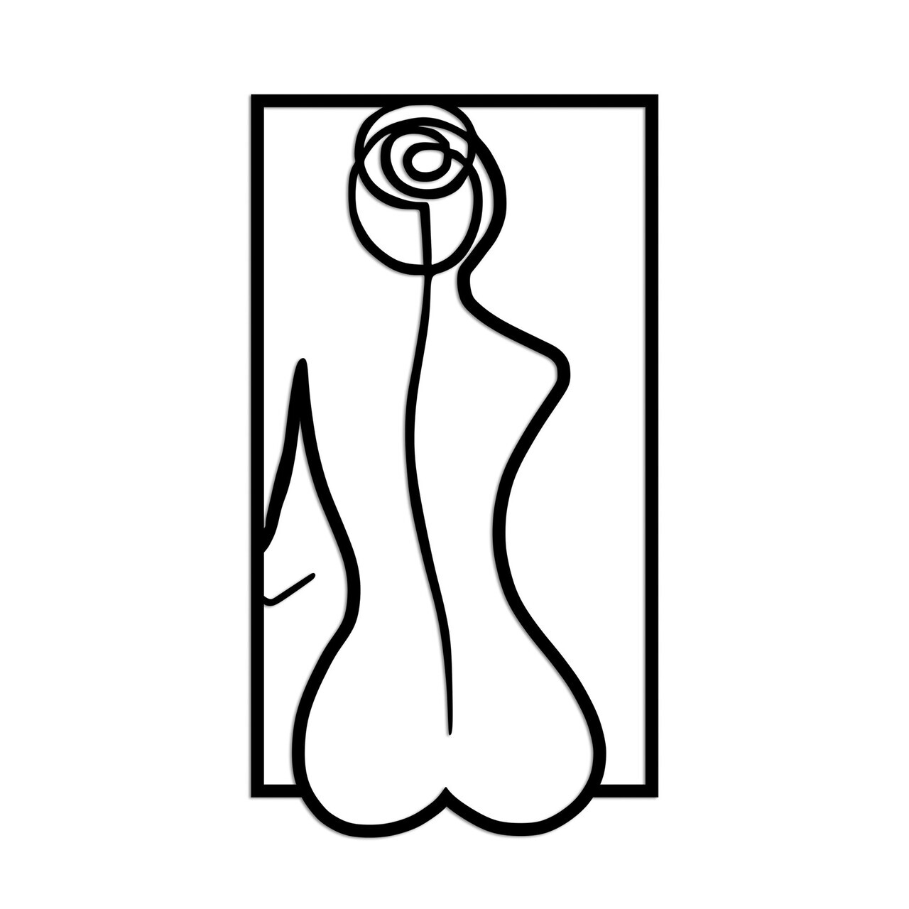 Decoratiune de perete, Rose Silhouette, Dimensiuni: 70 x 38 cm, Negru — imaginea 5