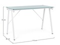 Birou Archimede, Bizzotto, 113 x 58 x 73 cm, otel/sticla temperata
