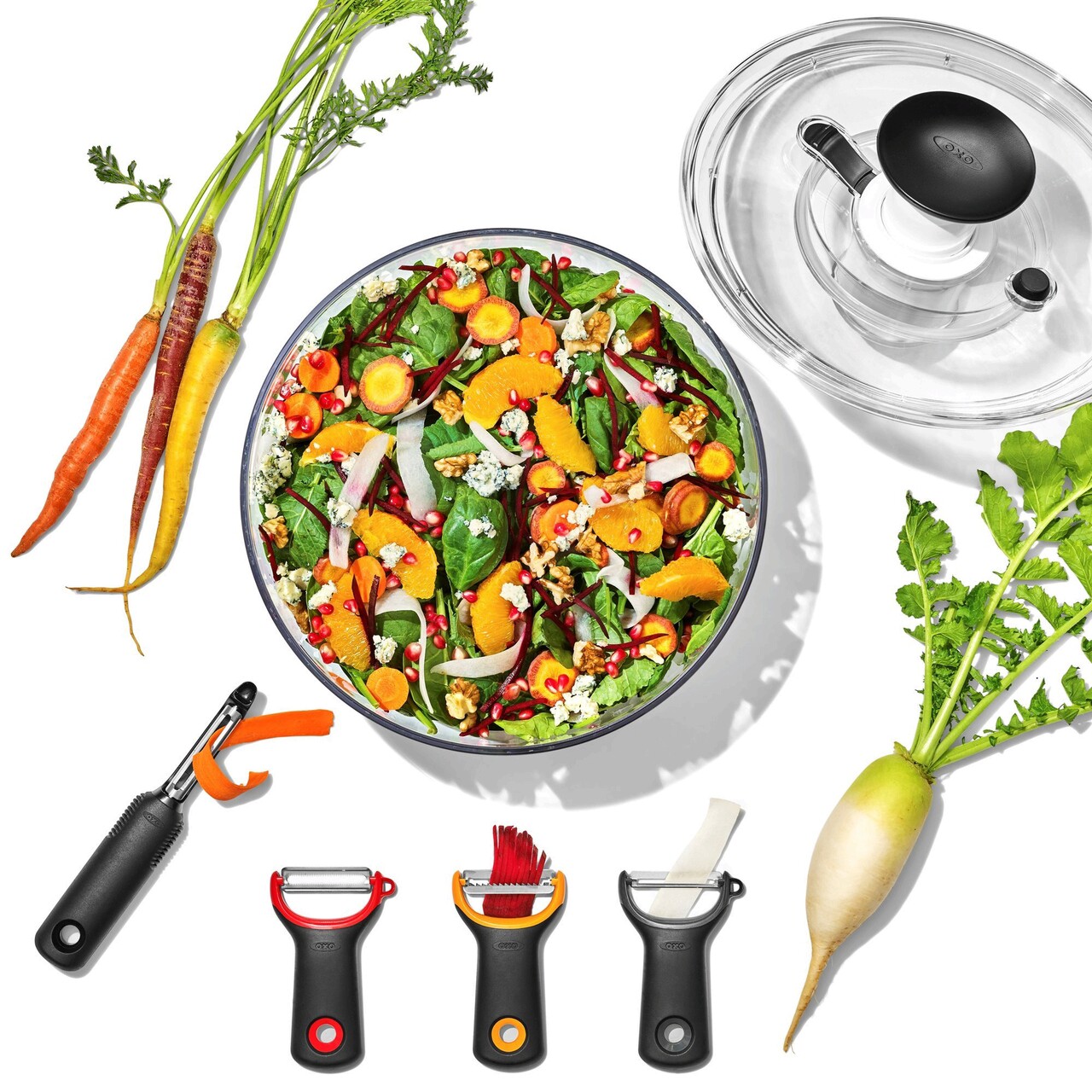 Uscator salata si verdeturi, plastic, 26,6cm/4,7L, "Good Grips" - OXO - imagine 15