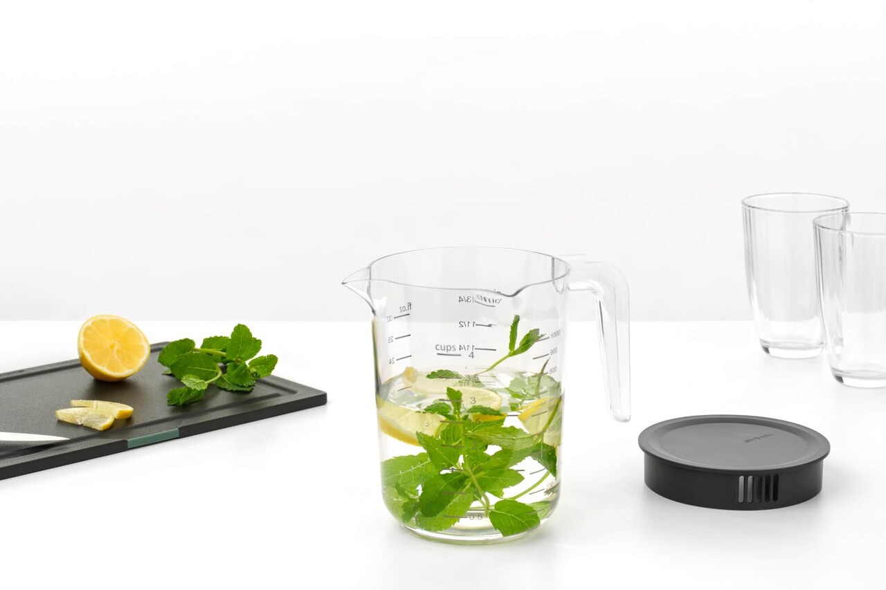 Set cana gradata pentru masurat 2 piese, Brabantia, Tasty+, 1 L, 250 ml, plastic, gri inchis - imagine 7