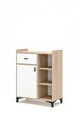 Dulap multifunctional, Hanah Home, Pidas, 80x102x40 cm, Stejar Sonomo / Alb