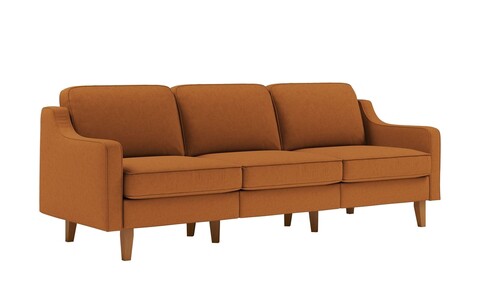 Canapea 3 locuri, Atelier del Sofa, 918CMF1169, Cadru: 100% OȚEL, Caramel / Nucă