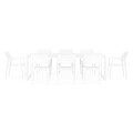 Set 8 scaune + masa, Belluno/Golf, L.240 l.100 H.75 cm, alb