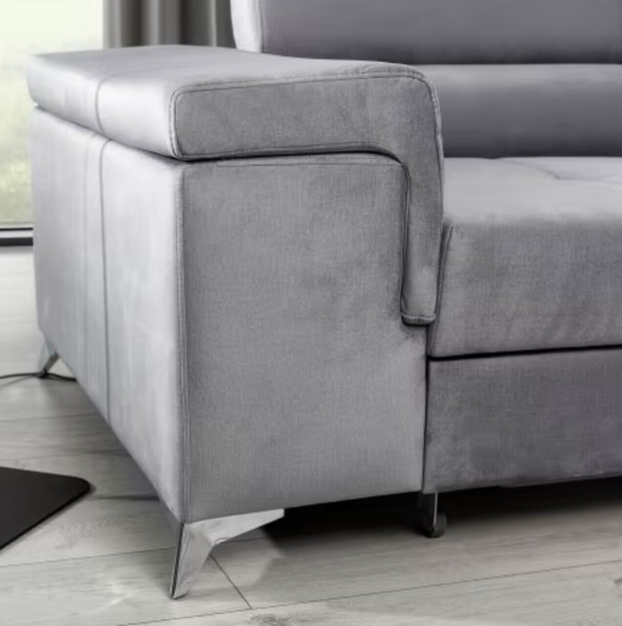 Coltar extensibil dreapta 4 locuri ELTAP, Ric-25, Ricardo, 281x205x88 cm, lemn/poliester, gri inchis - view 6