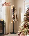 Cuier cu 8 agatatori Tree, Vasagle, 30x30x175 cm, lemn de arbore de cauciuc/MDF, negru