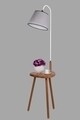Lampadar cu masuta, Luin, 8273-2, E27, 60 W, metal/lemn/textil
